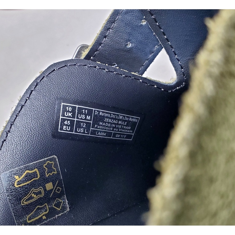 Dr Martens Shoes Mens 11 Zebzag Mule Green Suede Strap Chunky Platform Shoes - Picture 13 of 14